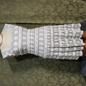 Max Studio Floral Mint/Cream Knit BodyCon Dress, (M)